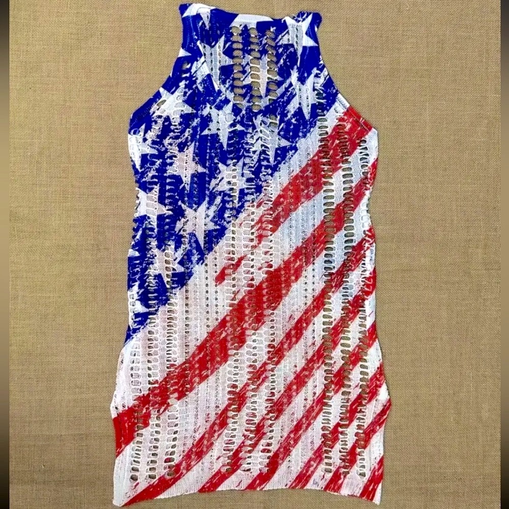 🇺🇸 Stars & Stripes American Flag Print Cover Up - Picture 3 of 8